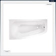 BESCO - Baignoire asymétrique - 150 x 80 cm - Gauche - avec Tablier - Pieds - Vidage Chrome - LUNA - vignette