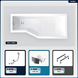 BESCO - Baignoire asymétrique - 150 x 75 cm - Droite - avec Habillage - Pieds - Vidage Chrome - INTEGRA - vignette