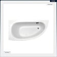 BESCO - Baignoire asymétrique - 150 x 70 cm - Gauche - avec Tablier - Pieds - Vidage Chrome - MILENA - vignette