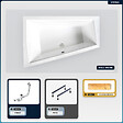 BESCO - Baignoire asymétrique - 180 x 125 cm - Gauche - sans Habillage - avec Pieds - Étagère bambou - Vidage Chrome - INTIMA DUO - vignette