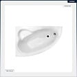 BESCO - Baignoire asymétrique - 150 x 100 cm - Gauche - avec Habillage - Pieds - Vidage Chrome - NATALIA - vignette