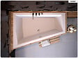 BESCO - Baignoire asymétrique - 180 x 125 cm - Gauche - sans Habillage - avec Pieds - 2 Repose-têtes - Vidage Chrome - INTIMA SLIM - vignette