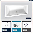 BESCO - Baignoire asymétrique - 150 x 85 cm - Gauche - avec Habillage - Pieds - Vidage Chrome - INTIMA - vignette