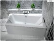 BESCO - Baignoire asymétrique - 150 x 90 cm - Droite - avec Habillage - Pieds - Vidage Chrome - INFINITY - vignette
