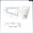 BESCO - Baignoire asymétrique - 170 x 125 cm - Droite - sans Habillage - avec Pieds - Vidage Chrome - INTIMA DUO - vignette