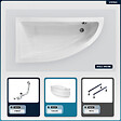 BESCO - Baignoire asymétrique - 140 x 70 cm - Gauche - avec Tablier - Pieds - Vidage Chrome - PRAKTIKA - vignette