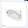 BESCO - Baignoire asymétrique - 150 x 100 cm - Droite - avec Habillage - Pieds - Vidage Chrome - NATALIA - vignette
