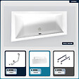 BESCO - Baignoire asymétrique - 160 x 90 cm - Gauche - avec Tablier - Pieds - Vidage Chrome - INTIMA - vignette