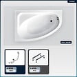 BESCO - Baignoire asymétrique - 140 x 80 cm - Gauche - sans Habillage - avec Pieds - Vidage Chrome - CORNEA - vignette