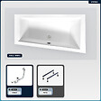 BESCO - Baignoire asymétrique - 160 x 90 cm - Droite - sans Habillage - avec Pieds - Vidage Chrome - INTIMA SLIM - vignette