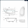 BESCO - Baignoire asymétrique - 150 x 70 cm - Droite - avec Tablier - Pieds - Vidage Chrome - MILENA - vignette
