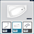 BESCO - Baignoire asymétrique - 160 x 100 cm - Gauche - avec Tablier - Pieds - Vidage Chrome - RIMA - vignette