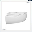 BESCO - Baignoire asymétrique - 150 x 100 cm - Gauche - avec Habillage - Pieds - Poignées - Repose-tête - Vidage Chrome - NATALIA PREMIUM - vignette