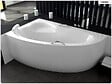 BESCO - Baignoire asymétrique - 150 x 100 cm - Gauche - avec Habillage - Pieds - Poignées - Repose-tête - Vidage Chrome - NATALIA PREMIUM - vignette