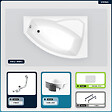 BESCO - Baignoire asymétrique - 140 x 90 cm - Droite - avec Habillage - Pieds - Repose-tête - Vidage Chrome - RIMA - vignette