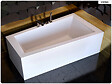 BESCO - Baignoire asymétrique - 150 x 85 cm - Droite - avec Habillage - Pieds - Vidage Chrome - INTIMA - vignette