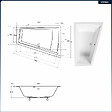 BESCO - Baignoire asymétrique - 180 x 125 cm - Droite - sans Habillage - avec Pieds - Vidage Chrome - INTIMA DUO SLIM - vignette