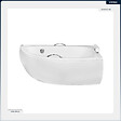 BESCO - Baignoire asymétrique - 150 x 70 cm - Droite - avec Tablier - Pieds - Poignées - Repose-tête - Vidage Chrome - MILENA PREMIUM - vignette