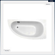 BESCO - Baignoire asymétrique - 150 x 70 cm - Droite - avec Tablier - Pieds - Poignées - Repose-tête - Vidage Chrome - MILENA PREMIUM - vignette