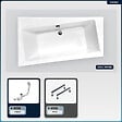 BESCO - Baignoire asymétrique - 160 x 100 cm - Gauche - sans Habillage - avec Pieds - Vidage Chrome - INFINITY - vignette