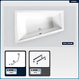BESCO - Baignoire asymétrique - 180 x 125 cm - Gauche - sans Habillage - avec Pieds - Vidage Chrome - INTIMA DUO - vignette