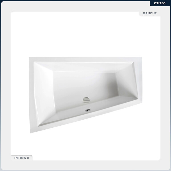 BESCO - Baignoire asymétrique - 180 x 125 cm - Gauche - sans Habillage - avec Pieds - Vidage Chrome - INTIMA DUO - large