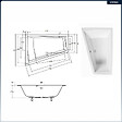 BESCO - Baignoire asymétrique - 170 x 125 cm - Gauche - sans Habillage - avec Pieds - Vidage Chrome - INTIMA DUO SLIM - vignette