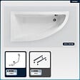 BESCO - Baignoire asymétrique - 140 x 70 cm - Gauche - sans Habillage - avec Pieds - Vidage Chrome - PRAKTIKA - vignette