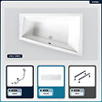 BESCO - Baignoire asymétrique - 170 x 125 cm - Droite - avec Tablier - Pieds - Vidage Chrome - INTIMA DUO - vignette