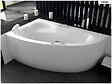 BESCO - Baignoire asymétrique - 150 x 100 cm - Gauche - avec Tablier - Pieds - Vidage Chrome - NATALIA - vignette