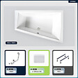 BESCO - Baignoire asymétrique - 170 x 125 cm - Droite - sans Habillage - avec Pieds - 2 Repose-têtes - Vidage Chrome - INTIMA DUO - vignette