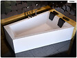 BESCO - Baignoire asymétrique - 170 x 125 cm - Droite - sans Habillage - avec Pieds - 2 Repose-têtes - Vidage Chrome - INTIMA DUO - vignette