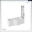 BESCO - Baignoire asymétrique - 150 x 75 cm - Droite - sans Habillage - avec Pieds - Pare Baignoire 3 Volets - Vidage Chrome - INTEGRA - vignette