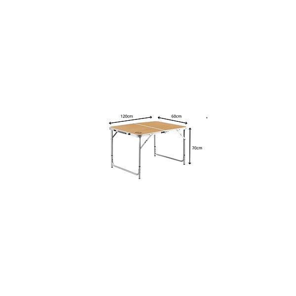 O'CAMP - Table de camping pliable 6 places - Forme valise - Dimensions : 120 x 60 x 70 cm - large