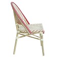 OVIALA - Chaise de terrasse bistrot parisien en aluminium et rotin rouge - Marais - vignette