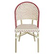 OVIALA - Chaise de terrasse bistrot parisien en aluminium et rotin rouge - Marais - vignette