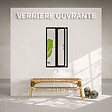 MON MARCHE DECO - Verrière Ouvrante en Acier 2 Carreaux - Noir - vignette