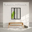 MON MARCHE DECO - Verrière Ouvrante en Acier 3 Carreaux - Noir - vignette