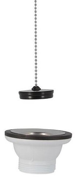 NICOLL - Bonde à bouchon sans trop plein pour évier inox - Pour perçage diamètre 50 mm - large