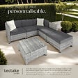 TECTAKE - Salon en rotin avec structure en aluminium, housses incluses en 2 couleurs gris clair - vignette
