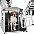 TECTAKE - Cage de transport pour chien simple dos droit noir - vignette