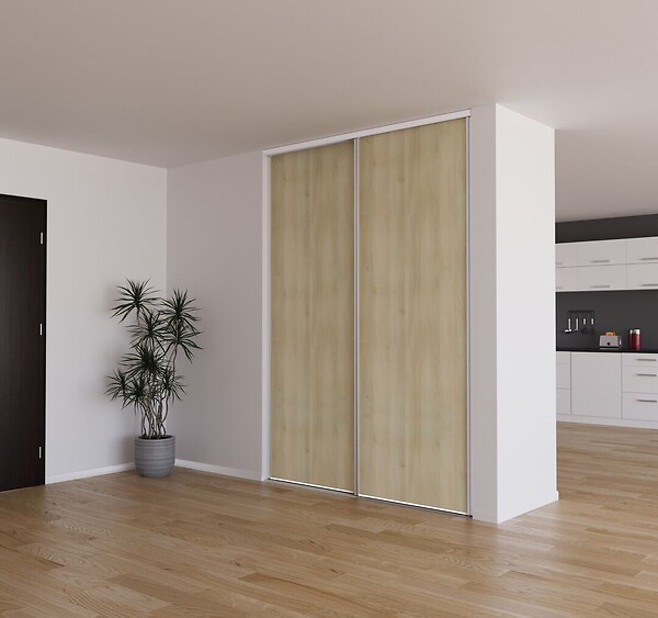 YNGENIO - Porte de placard coulissante Acacia Crème H.248.5xL.62.2cm - large