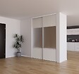 YNGENIO - Porte de placard miroir et blanc nacré - H.248.5xL.62.2cm - vignette