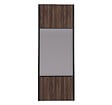 YNGENIO - Porte de placard Miroir et Noyer Fumé Profil noir H248.5xL62.2cm - vignette