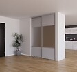 YNGENIO - Porte de placard miroir et gris - H248.5xL62.2cm - vignette