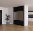 YNGENIO - Porte de placard coulissante miroir noir - H.248.5xL.62.2cm - vignette