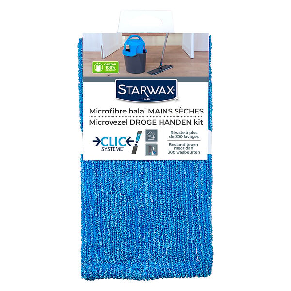 STARWAX - Microfibre kit balai mains sèches clic système X1 - large