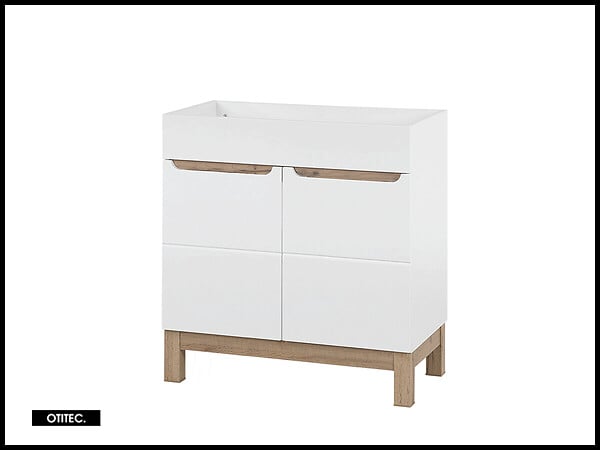 OTITEC - Meuble sous vasque de 80 cm - avec vasque à encastrer - BALI WHITE - large