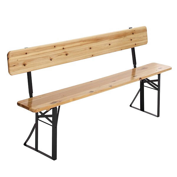 OVIALA - Set brasserie avec table 180 cm et bancs avec dossier - Munich - large