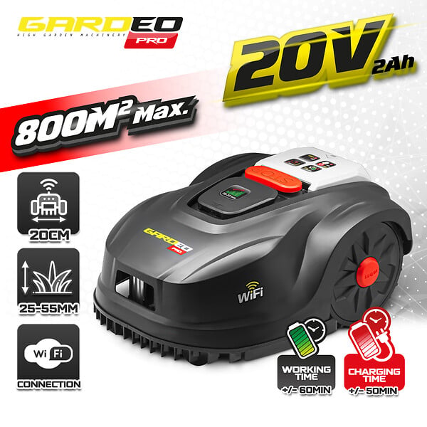 GARDEO PRO - Robot tondeuse 20V 800mÂ² Wifi - large